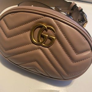 Gucci Marmont Beige Crossbody Belt Bag